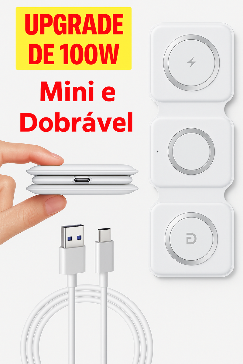 FlexCharge 100 – Estação 3 em 1 Dobrável