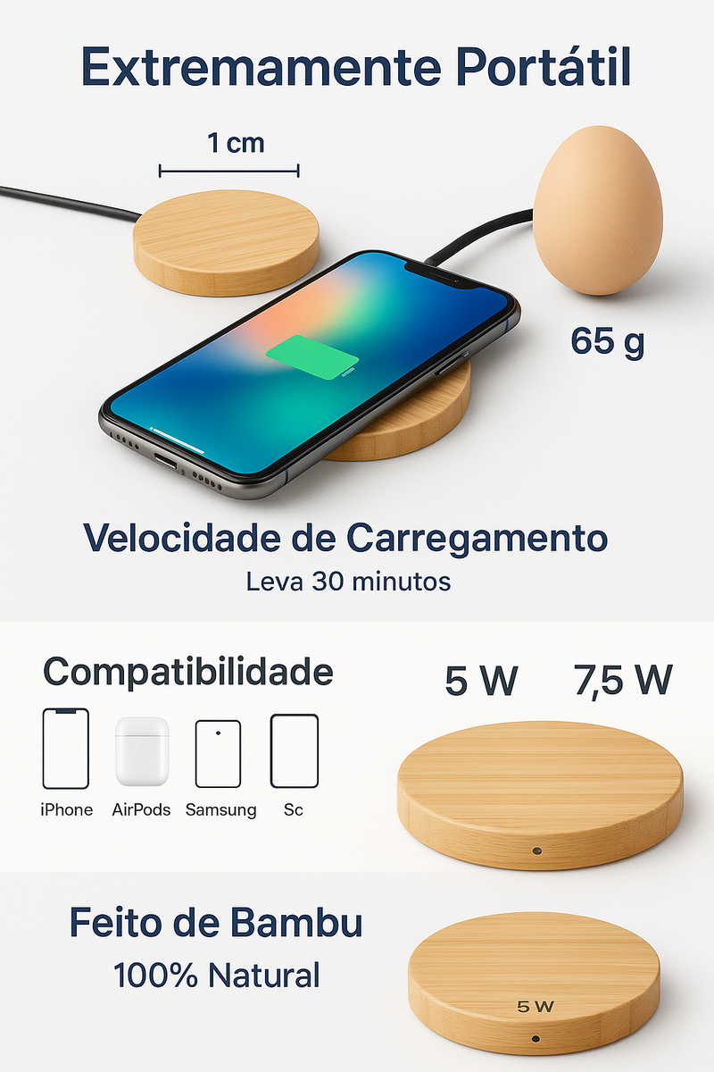 Bamboo Wood 15W Wireless
