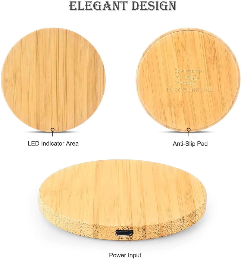 Bamboo Wood 15W Wireless