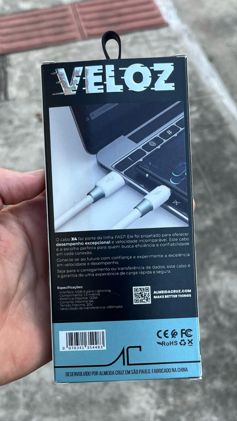 Cabo type-USB/Lightning