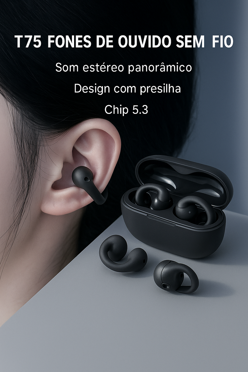 Fone de Ouvido T75 Condução Óssea