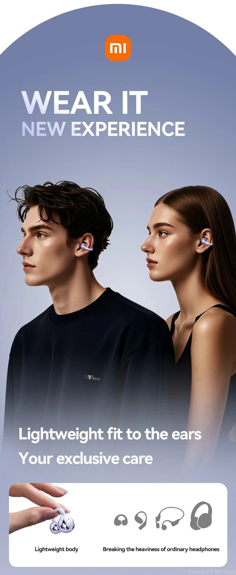 Fones Xiaomi Open-Ear Clip